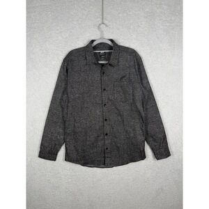 PUBLISH GRAISON CHAMBRAY SHIRT BLACK Heather Gray Men's Size M